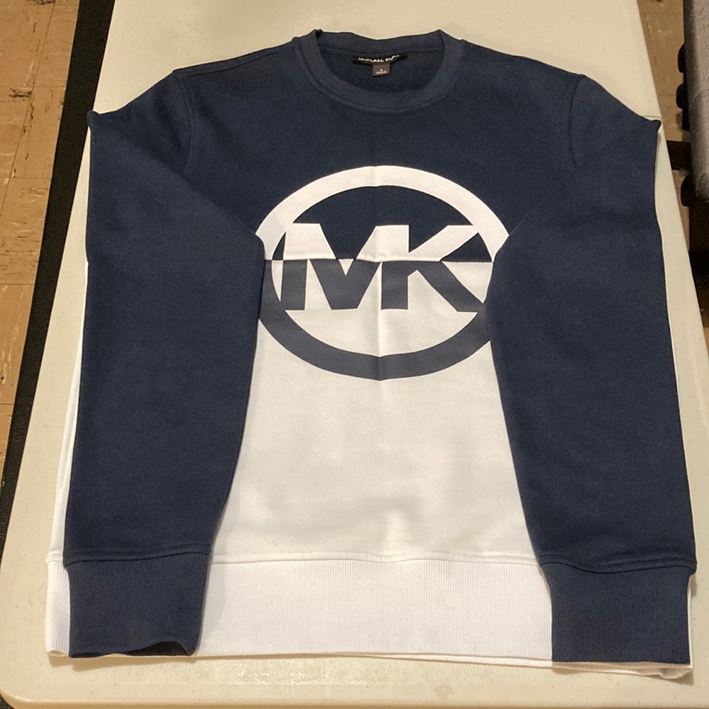 Michael Kors Navy blue and White crewneck sweater